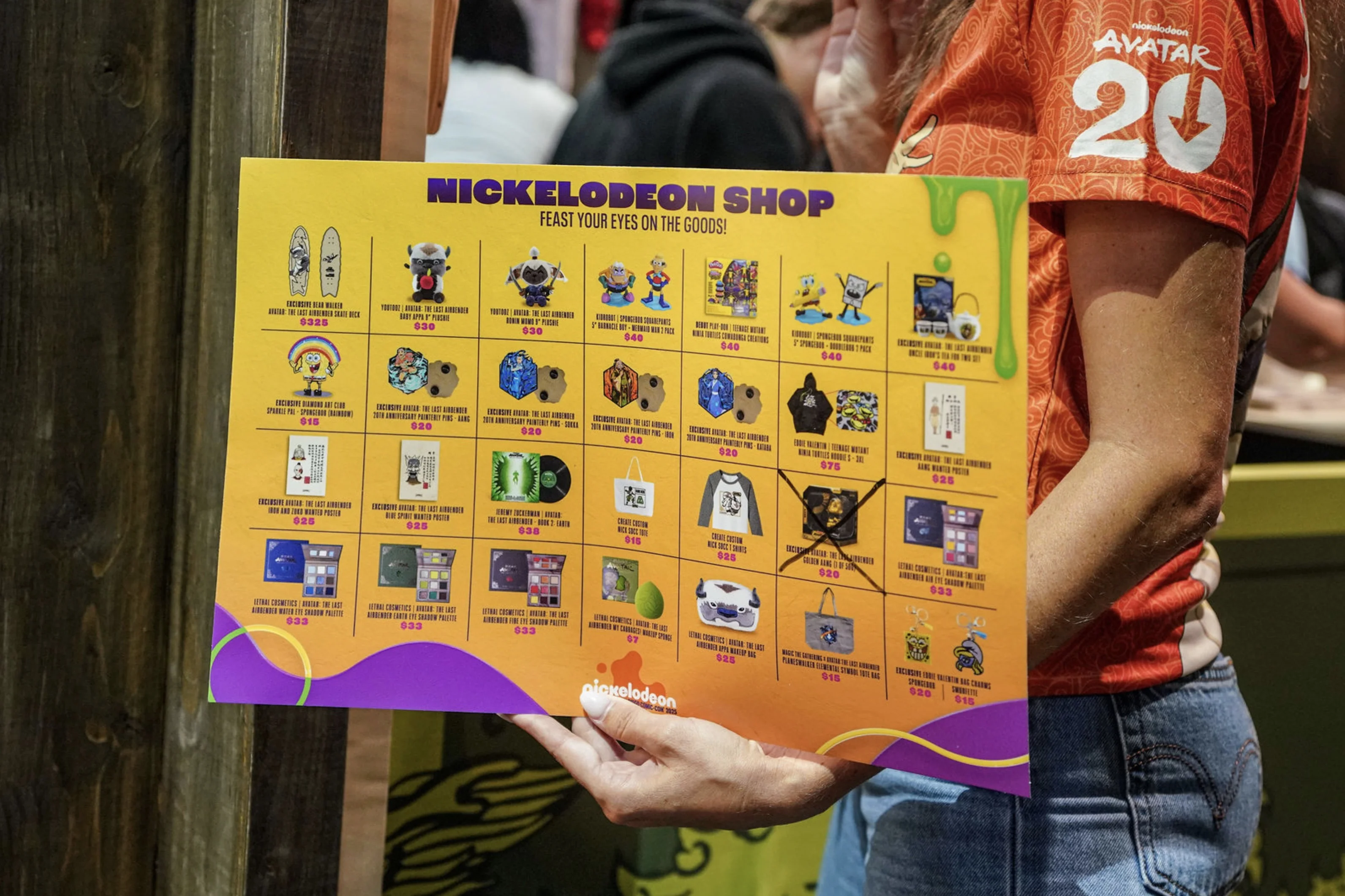 SDCC 2025 shop menu